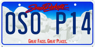 SD license plate 0SOP14