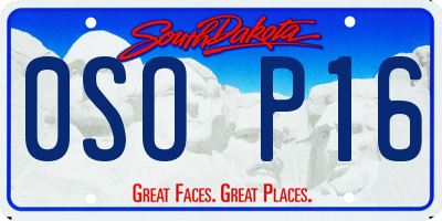 SD license plate 0SOP16