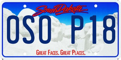 SD license plate 0SOP18