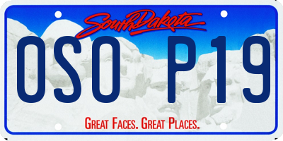 SD license plate 0SOP19