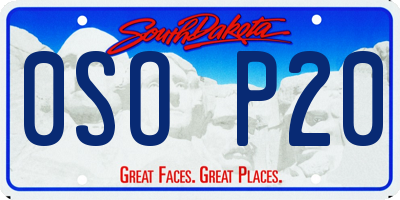 SD license plate 0SOP20