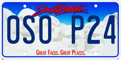SD license plate 0SOP24