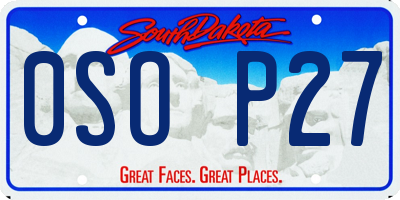 SD license plate 0SOP27