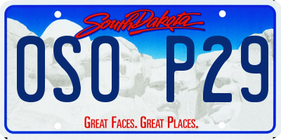 SD license plate 0SOP29