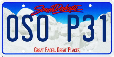 SD license plate 0SOP31