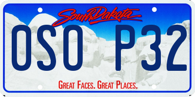 SD license plate 0SOP32