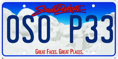 SD license plate 0SOP33