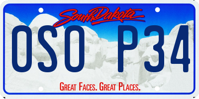 SD license plate 0SOP34