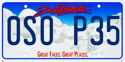 SD license plate 0SOP35