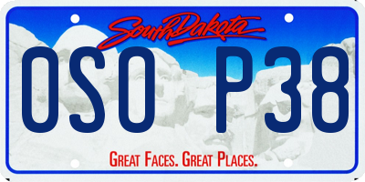 SD license plate 0SOP38