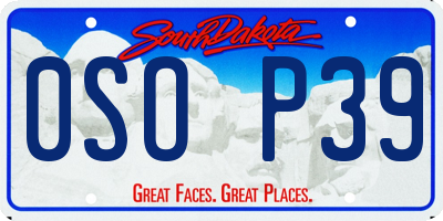 SD license plate 0SOP39