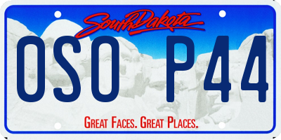 SD license plate 0SOP44