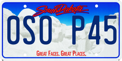 SD license plate 0SOP45