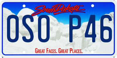 SD license plate 0SOP46