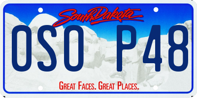 SD license plate 0SOP48