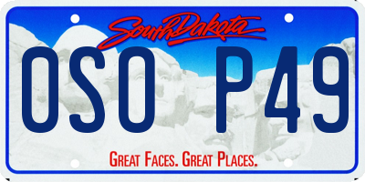 SD license plate 0SOP49