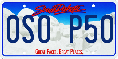 SD license plate 0SOP50