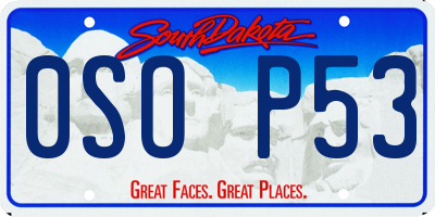 SD license plate 0SOP53
