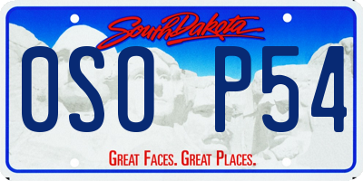 SD license plate 0SOP54