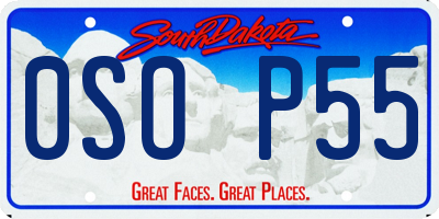 SD license plate 0SOP55
