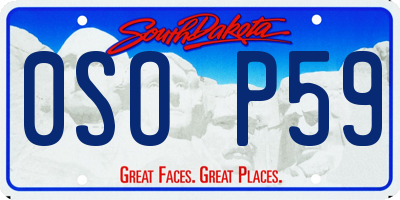 SD license plate 0SOP59