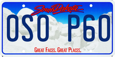 SD license plate 0SOP60