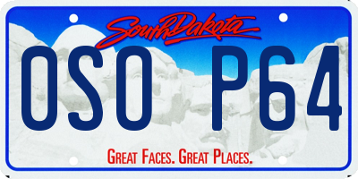 SD license plate 0SOP64