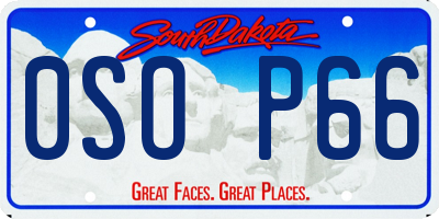 SD license plate 0SOP66