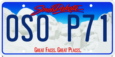 SD license plate 0SOP71