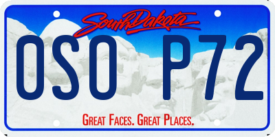 SD license plate 0SOP72