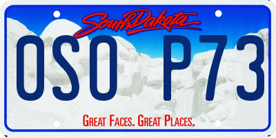 SD license plate 0SOP73