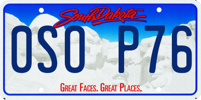 SD license plate 0SOP76