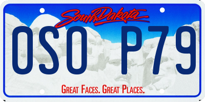 SD license plate 0SOP79