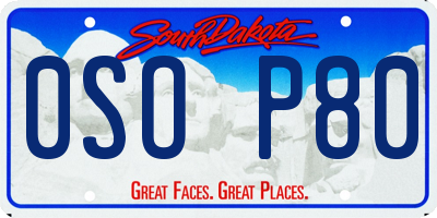SD license plate 0SOP80