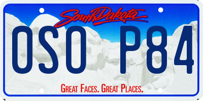SD license plate 0SOP84