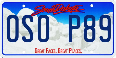 SD license plate 0SOP89