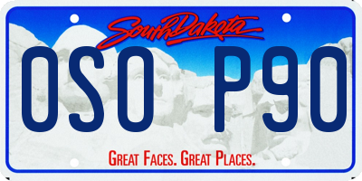 SD license plate 0SOP90
