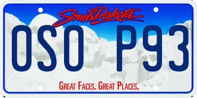 SD license plate 0SOP93