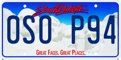 SD license plate 0SOP94