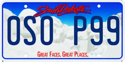 SD license plate 0SOP99