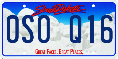 SD license plate 0SOQ16