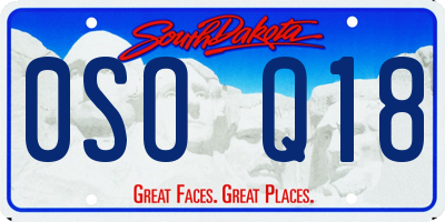 SD license plate 0SOQ18