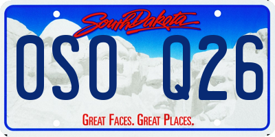 SD license plate 0SOQ26