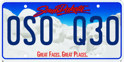 SD license plate 0SOQ30