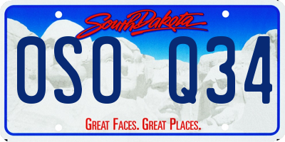 SD license plate 0SOQ34