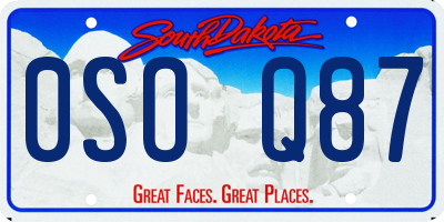 SD license plate 0SOQ87