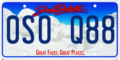 SD license plate 0SOQ88