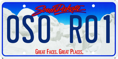 SD license plate 0SOR01