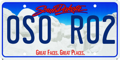 SD license plate 0SOR02