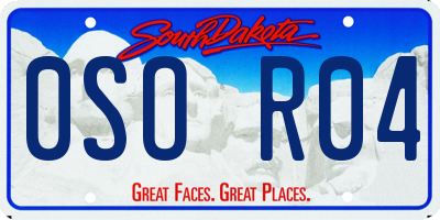 SD license plate 0SOR04